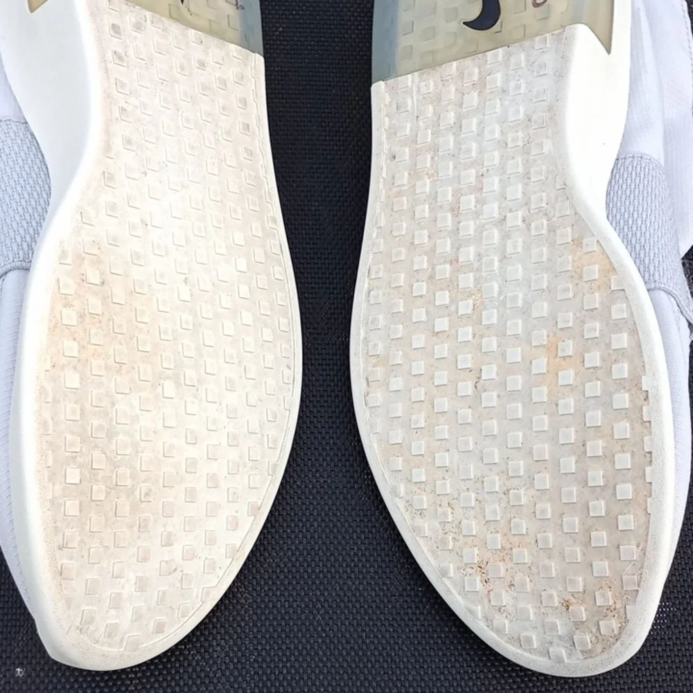 Nike White Athletic Slip-Ons with Strap‎